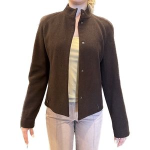 Burberry London wool cropped coat size 4 brown